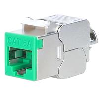 Cat6a 10G Slimline Keystone Módulo blindado sin Herramientas, 14,8 mm de Ancho, Verde, RJ45, 500 MHz