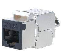 Cat6a 10G Slimline Keystone Módulo blindado sin Herramientas, Negro, 14,8 mm de Ancho, RJ45, 10G, 500 MHz