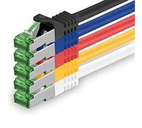 Cat7 Cable de Red Ethernet LAN 0,25m - 5 colores - 5 piezas - 03 - Sftp Pimf Lszh - 10 GB s RJ45 Connectores Cat6a compatible con Cat5 Cat6 Cat7a Cat8