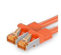 Cat7 Cable de Red Ethernet LAN - 0,25m - Naranja - 1 Pieza Cat 7 Sftp Pimf Lszh - 10 GB s RJ45 Connectores Cat6a compatible con Cat5 Cat6 Cat.7 Cat8