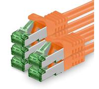 Cat7 Cable de Red Ethernet LAN 0,25m - Naranja - 5 Piezas - Sftp Pimf Lszh - 10 GB s RJ45 Connectores Cat6a compatible con Cat5 Cat6 Cat7a Cat8