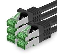 Cat7 Cable de Red Ethernet LAN 0,25m - Negro - 5 Piezas - Sftp Pimf Lszh - 10 GB s RJ45 Connectores Cat6a compatible con Cat5 Cat6 Cat7a Cat8