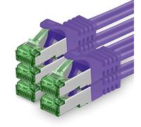 Cat7 Cable de Red Ethernet LAN 0,25m - púrpurat - 5 Piezas - Sftp Pimf Lszh - 10 GB s RJ45 Connectores Cat6a compatible con Cat5 Cat6 Cat7a Cat8