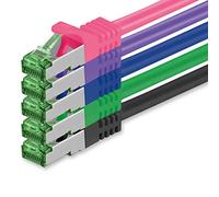 Cat7 Cable de Red Ethernet LAN 0,5m - 5 colores - 5 piezas - 02 - Sftp Pimf Lszh - 10 GB s RJ45 Connectores Cat6a compatible con Cat5 Cat6 Cat7a Cat8