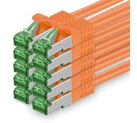 Cat7 Cable de Red Ethernet LAN 0,5m - Naranja - 10 Piezas - Sftp Pimf Lszh - 10 GB s RJ45 Connectores Cat6a compatible con Cat5 Cat6 Cat7a Cat8