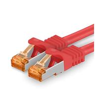 Cat7 Cable de Red Ethernet LAN - 0,5m - Rojo - 1 Pieza Cat 7 Sftp Pimf Lszh - 10 GB s RJ45 Connectores Cat6a compatible con Cat5 Cat6 Cat.7 Cat8