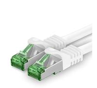 Cat7 Cable de Red Ethernet LAN 10m - Bianco - 1 Pieza - Sftp Pimf Lszh - 10 GB s RJ45 Connectores Cat6a compatible con Cat5 Cat6 Cat7a Cat8