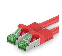 Cat7 Cable de Red Ethernet LAN 10m - Rojo - 1 Pieza - Sftp Pimf Lszh - 10 GB s RJ45 Connectores Cat6a compatible con Cat5 Cat6 Cat7a Cat8