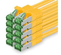 Cat7 Cable de Red Ethernet LAN 1m - Amarillo - 10 Piezas - Sftp Pimf Lszh - 10 GB s RJ45 Connectores Cat6a compatible con Cat5 Cat6 Cat7a Cat8