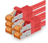 Cat7 Cable de Red Ethernet LAN - 1m - Rojo - 5 Piezas Cat 7 Sftp Pimf Lszh - 10 GB s RJ45 Connectores Cat6a compatible con Cat5 Cat6 Cat.7 Cat8