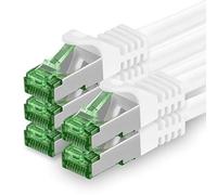 Cat7 Cable de Red Ethernet LAN 3m - Bianco - 5 Piezas - Sftp Pimf Lszh - 10 GB s RJ45 Connectores Cat6a compatible con Cat5 Cat6 Cat7a Cat8