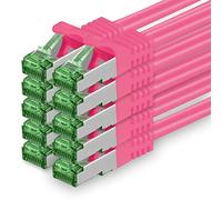 Cat7 Cable de Red Ethernet LAN 3m - Magenta - 10 Piezas - Sftp Pimf Lszh - 10 GB s RJ45 Connectores Cat6a compatible con Cat5 Cat6 Cat7a Cat8