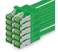 Cat7 Cable de Red Ethernet LAN 5m - Verde - 10 Piezas - Sftp Pimf Lszh - 10 GB s RJ45 Connectores Cat6a compatible con Cat5 Cat6 Cat7a Cat8