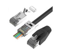 Cat7 Rj45 Pass Through Connector 10-pack - Shielded Gold Plated for Cat6a Network Cable