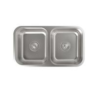 Cata 02607101 Fregadero Bajo Encimera CB-2, 2 Cubetas Cuadradas, 785x450, Acero Inox