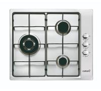 ENCIMERA CATA 3 FUEGOS GAS INOX GIB 6021 X 1 TRIPLE CORONA ENCENDIDO ELECTRICO EN MANDOS METALICOS
