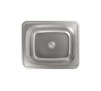 Cata 2612300 Fregadero Sobre Encimera CSS60-1 1 Cubeta Cuadrada Mueble 60 cm profundidad 15 cm Base Fondo Absorbente Acero Accesorios Incluidos Color Gris Inoxidable, Dimensiones: 60,9 x 50,9 cm