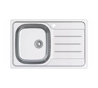 Cata CDL-1 ED Fregadero Sobre Encimera 79 x 50 cm, Cubeta Cuadrada con Escurridor, Válvula Canasta 3 1/2”, Mueble Mínimo 45 cm, Acero Inoxidable