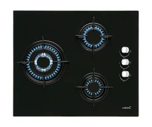 Cata CIB 6021 BK Placa de Gas 3 Zonas 60cm Cristal Negro