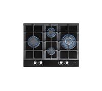 Cata | Encimera de Gas Natural |Modelo LCI 6031 BK | Inyectores de Gas Butano Incluidos | 4 Quemadores | Ancho de 60 cm | Paca Cristal | Acabado en Color negro