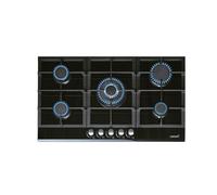 Cata Encimera Placa Gas LCI 9041 BK 5 Quemadores Gas Encendido Electrónico Parrillas Hierro Fundido Preparada Gas Natural Ancho 87 cm Gran Potencia 11kW Inyectores Incluidos Color Negro