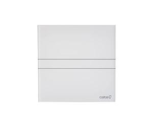 Cata Extractor de Baño E-120 GT Timer Gran Aspiración Perimetral, Temporizador, Protector Térmico, 15W, 2400 R.P.M, Silencioso, 17cm, Frontal Cristal Color Blanco