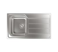 CATA Fregadero CDP-1 con Cubeta Cuadrada y Escurridor Reversible Instalación en mueble mínimo de 45 cm Profundidad de la cubeta 18 cm Base con fondo absorbente Ancho 86 cm Color Inox