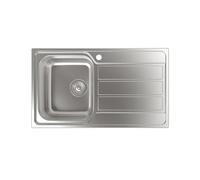 Cata Fregadero CDP-1 ED Sobre Encimera con Cubeta Cuadrada Escurridor Instalación Mueble 45 cm Base con Fondo Absorbente Accesorios Incluidos Acabado Acero Inoxidable