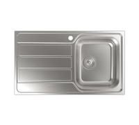 Cata Fregadero CDP-1 EI Sobre Encimera con Cubeta Cuadrada Escurridor Instalación Mueble 45 cm Base con Fondo Absorbente Accesorios Incluidos Acabado Acero Inoxidable