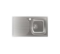 Cata Fregadero CDS-1 EI Sobre Encimera con Cubeta Cuadrada Escurridor Instalación Mueble 45 cm Base con Fondo Absorbente Accesorios Incluidos Acabado Acero Inoxidable