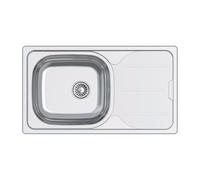 CATA Fregadero CDS-1 REV/A Cubeta Cuadrada Escurridor Reversible Instalación Mueble 45 CM Profundidad 15 CM Base Fondo Absorbente Acero Inoxidable Válvula Canasta Color Inox