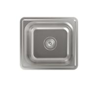 Cata Fregadero Cocina, Modelo CSS 1, Fregadero Sobre Encimera, Cubeta Cuadrada, Instalación en Mueble de 50 cm, Acero Inoxidable