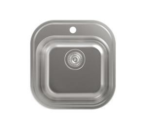 Cata Fregadero Cocina Sobre Encimera CS-1 1 Cubeta Cuadrada 46,5x48,5 cm Profundidad 16,5cm Fondo Absorbente Acero Inoxidable AISI Accesorios Incluidos Grosor 0,8mm Color Gris