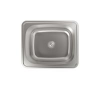 Cata 2612300 Fregadero Sobre Encimera CSS60-1 1 Cubeta Cuadrada Mueble 60 cm profundidad 15 cm Base Fondo Absorbente Acero Accesorios Incluidos Color Gris Inoxidable, Dimensiones: 60,9 x 50,9 cm