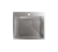 Cata Fregadero de Cocina Sobre encimera CBS-1 54-40 R10 Doble Cubeta Cuadrada Instalación en Mueble de 60 cm Profundidad de 20 cm Acero Inoxidable