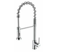 CATA Grifo De Cocina CPB/A Caño Monomando Alto Giratorio 360º Acero Inoxidable Pescadera Aireador Función Ducha Anticalcáreo Cartucho Cerámico Apertura En Frío Reductor Caudal 5L Acabado Inox