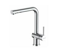 CATA Grifo De Cocina CSA CROMO/D Monomando Caño Bajo Giratorio 360º Acero Inoxidable Aireador Anticalcáreo Cartucho Cerámico Apertura En Frío Reductor Caudal 5L Conexión Flexible Acabado Inox