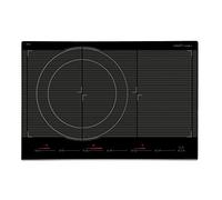 Cata Placa de Inducción Giga 750 BK con 6 Zonas de Cocción 9 Niveles Regulables + Booster Potencia 2100 W Ancho 77cm Color Negro, Vidrio, Acero Inoxidable