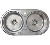 Cata | Fregadero de cocina | Modelo R 2 AG | 2 cubetas redondas | Mueble de 90 cm | Profundidad de 18 cm | Incluye accesorios