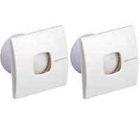 Cata Silentis LN 10 con Frontal Extraible sin Tornillos Protector Térmico Nivel Sonoro Mínimo de 30 db y Caudal Máximo de 90 m³/h Ancho 14 cm Potencia 12W Color Blanco (Paquete de 2)