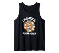 Cataholic Forever Funny Cat Lover Gift Purr-Ever Design Camiseta sin Mangas