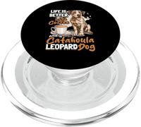 Catahoula Leopard Dog, Raza de Perro, la Vida es Mejor con café PopSockets PopGrip para MagSafe
