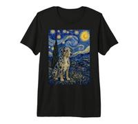 Catahoula Leopard Dog Van Gogh Noche Estrellada Camiseta Premium