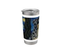 Catahoula Leopard Dog Van Gogh Noche estrellada Vaso térmico de acero inoxidable de doble pared