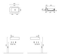 Catalano Verso lavabo 50x25 cm rectangular clásico gris/piedra 0220521023