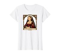 Catalina de Aragón Esposa del Rey Enrique VIII de Inglaterra Camiseta gráfica económica, Mujer, Blanco, S