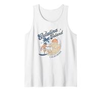 Catalina Island California Surf Retro Vintage Surfer Verano Camiseta sin Mangas