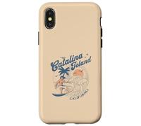 Catalina Island California Surf Retro Vintage Surfer Verano Carcasa para iPhone X/XS