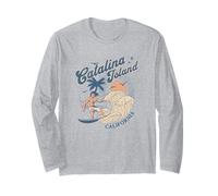 Catalina Island California Surf Retro Vintage Surfer Verano Manga Larga