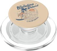 Catalina Island California Surf Retro Vintage Surfer Verano PopSockets PopGrip para MagSafe